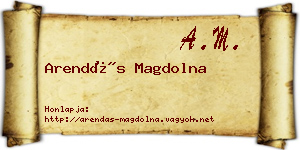 Arendás Magdolna névjegykártya