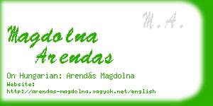 magdolna arendas business card